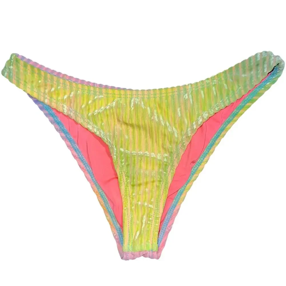 Dippin Daisy’s Velvet Rib Candy Tie Dye Cheeky Bikini Bottom Size Small